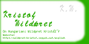 kristof wildpret business card